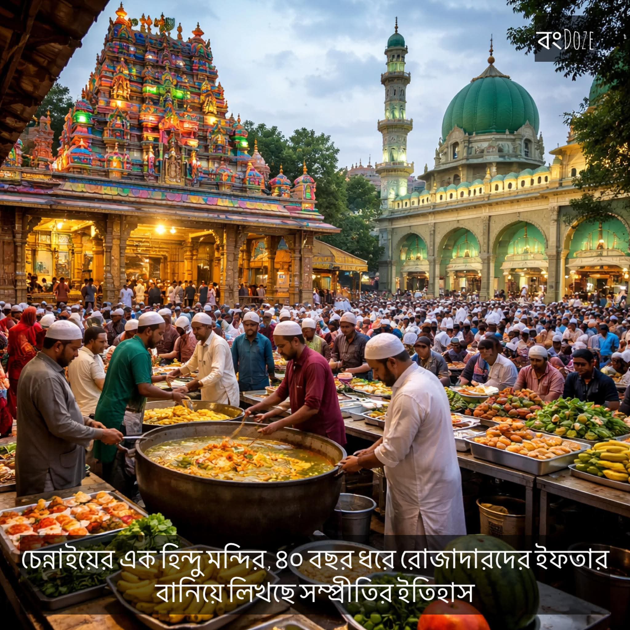 ভারতের এক  মন্দিরে  ৪০ বছর যাবত  রান্না হয় ইফতারি